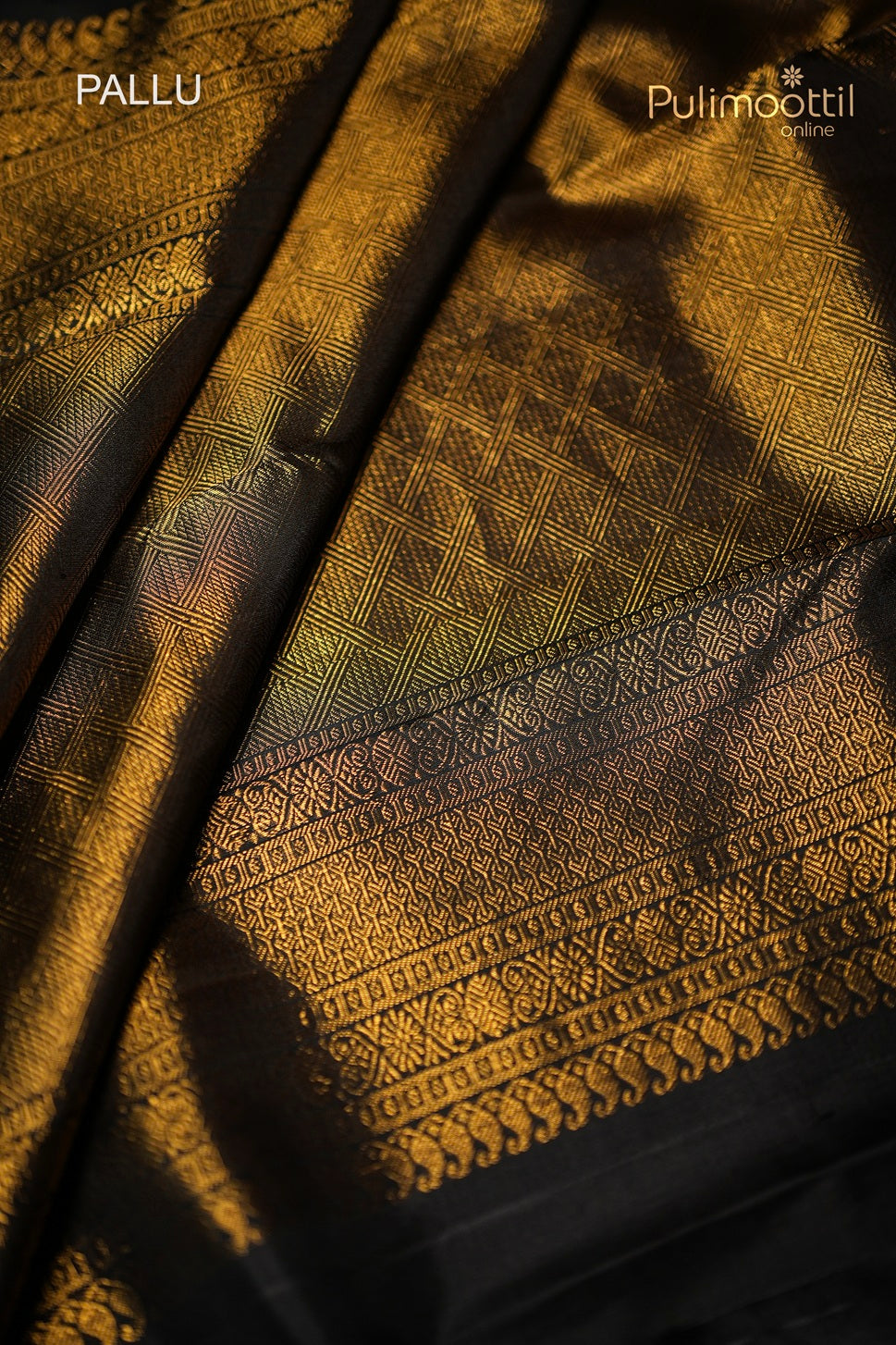 Black Colour Kanchipuram Designer Saree