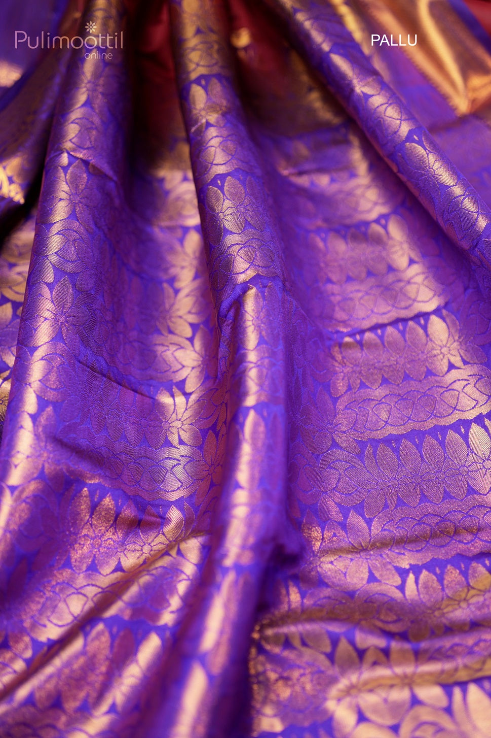 Saffron Red Colour Semi Silk Saree