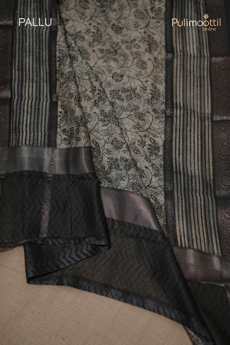 Black Colour Chanderi Saree