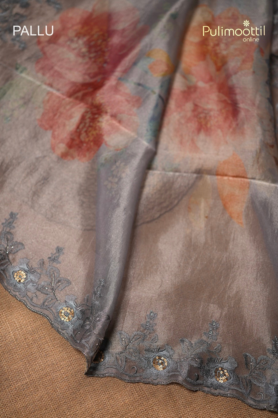 misty blue silver tissue Organza Fancy Saree