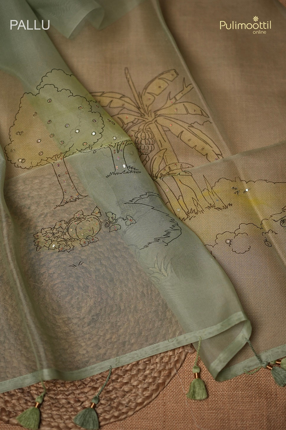 Mint Green Colour Organza Fancy Saree