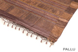 Brown color pure Tusser silk saree.