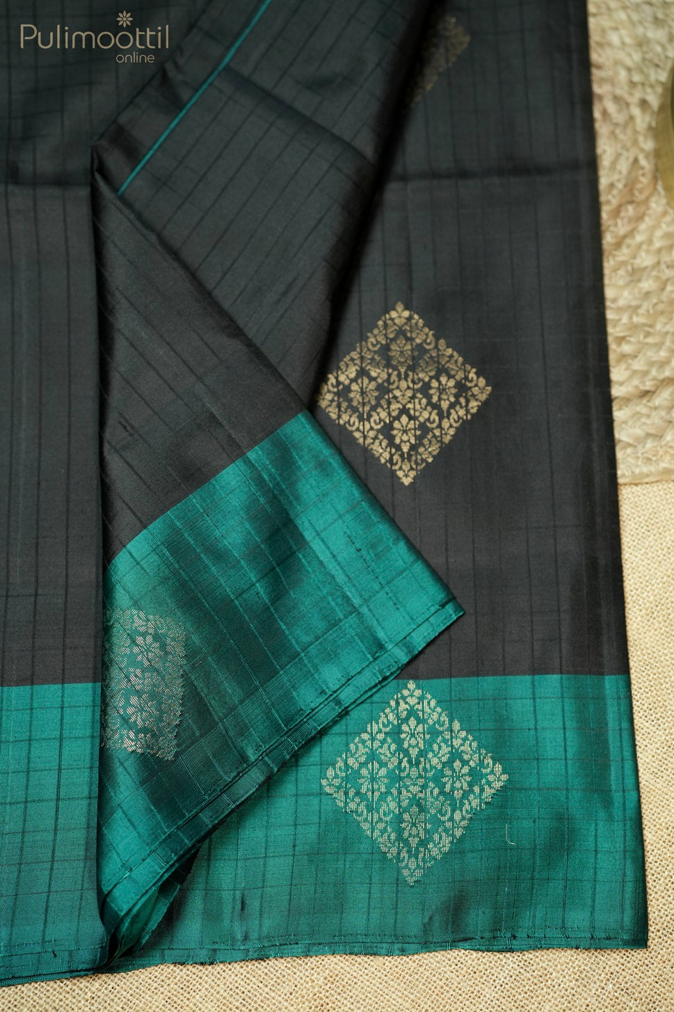 Black Colour Kanchipuram Soft Silk Saree