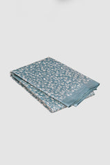 Teal blue color Tusser silk saree.