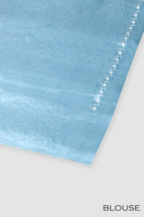 Teal blue color Tusser silk saree.