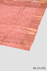 Golden tissue printed saree