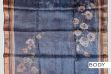 Lynch color pure Tusser silk saree,