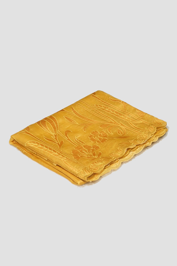 Yellow color Organza saree,
