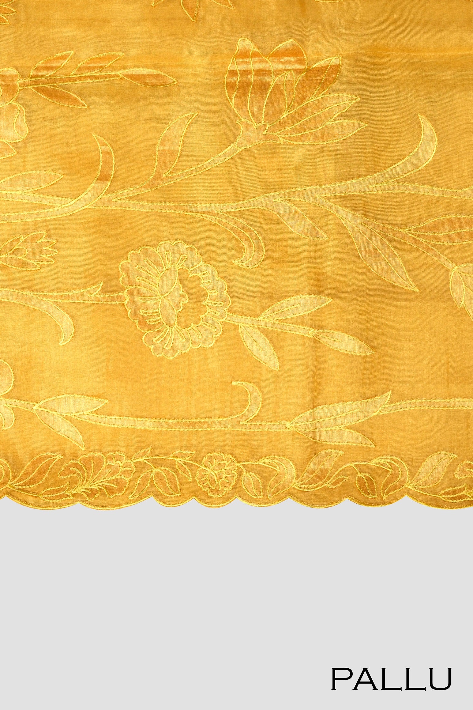 Yellow color Organza saree,