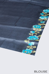 Ash color Tusser silk saree.