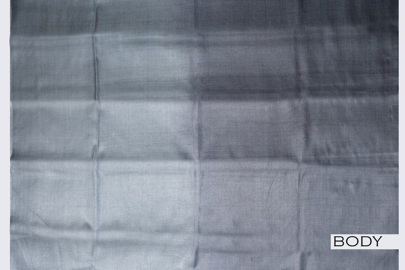 Ash color Tusser silk saree.