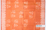 Orange color Tusser silk saree,