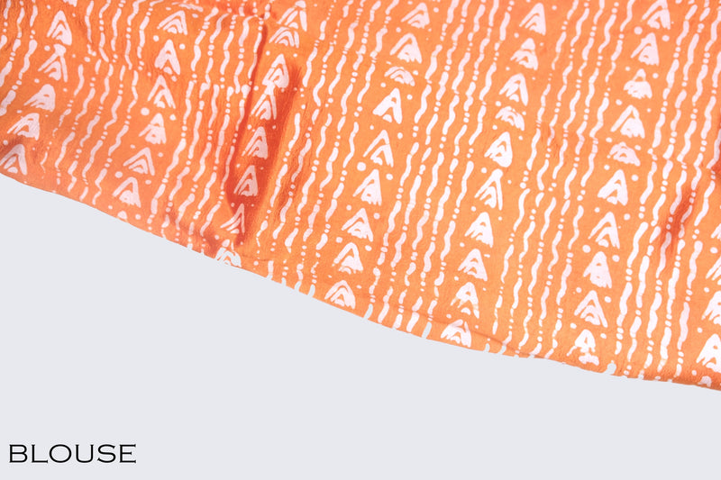 Orange color Tusser silk saree,