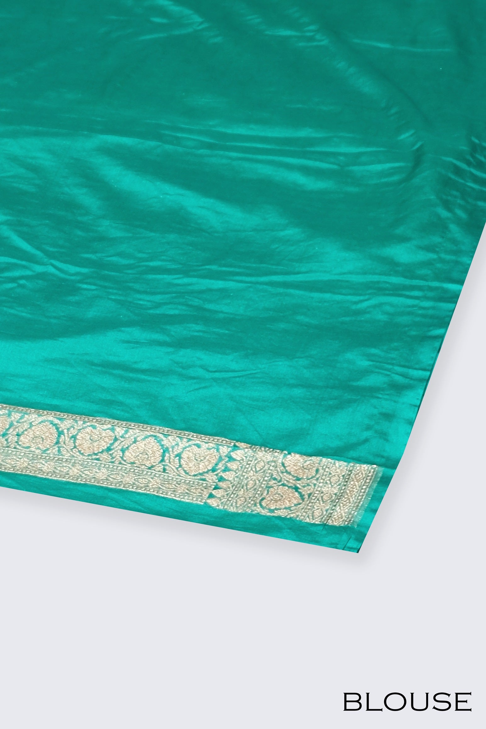 Teal green color Banarasi saree