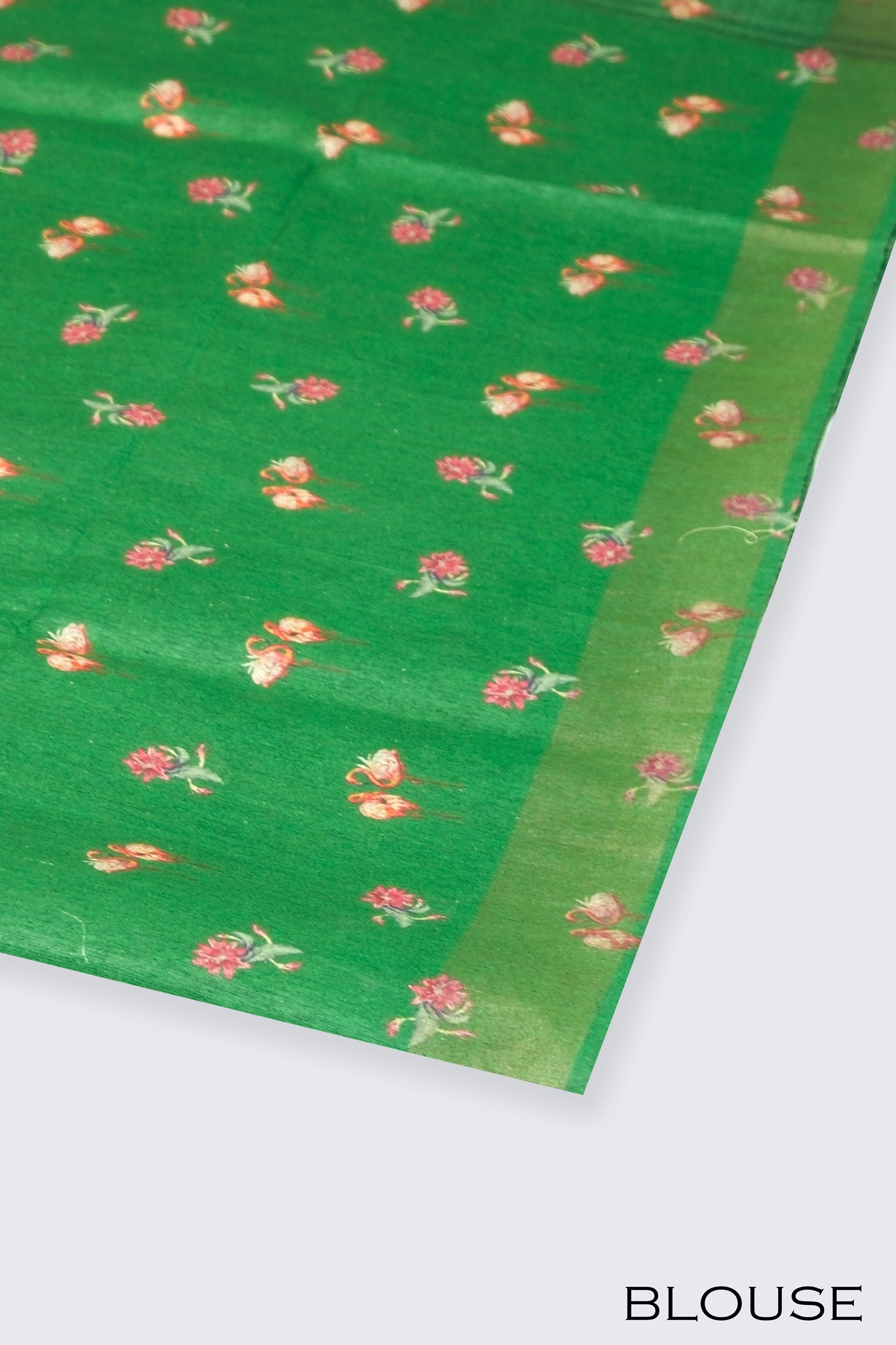 Green color pure Tusser silk saree.
