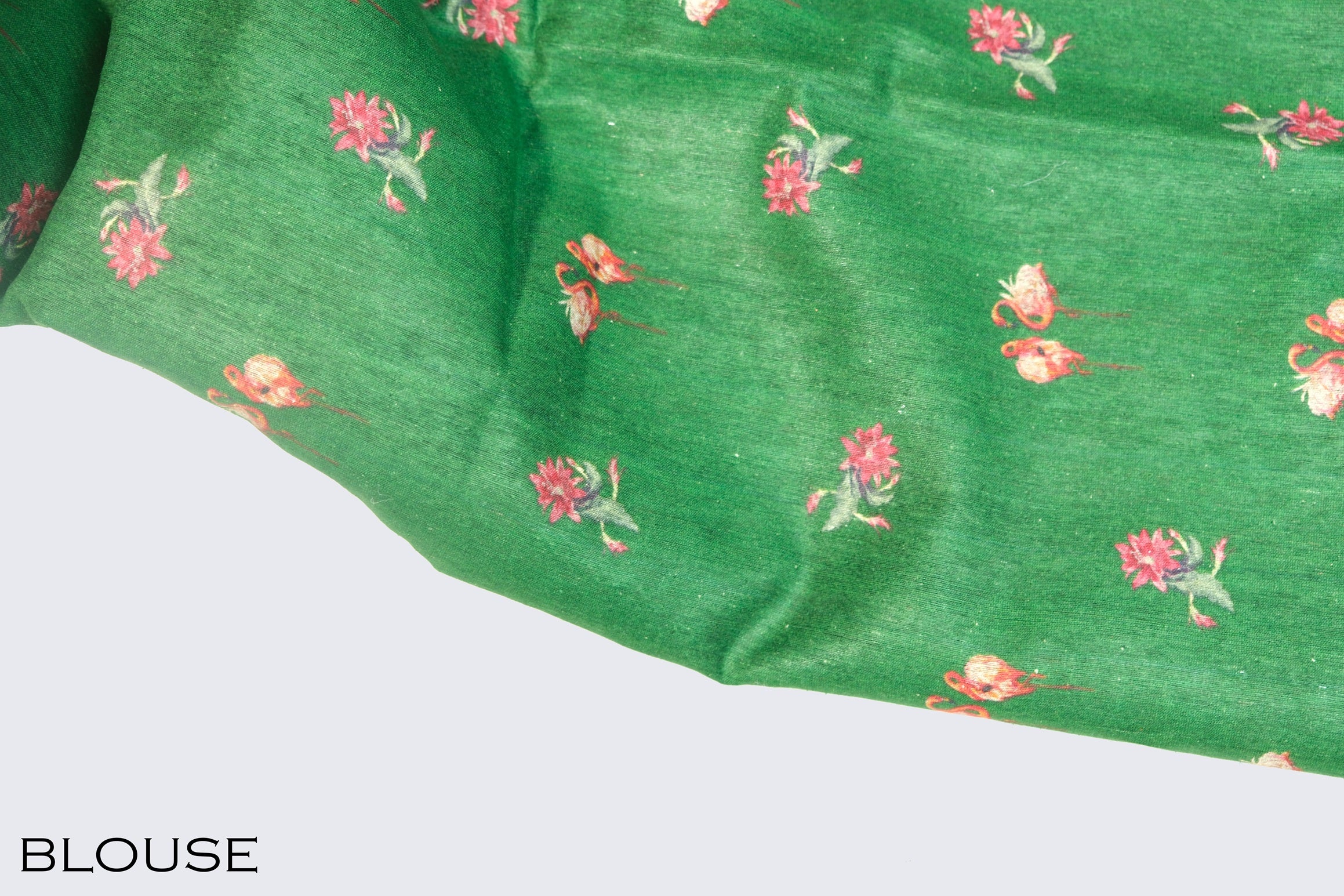 Green color pure Tusser silk saree.