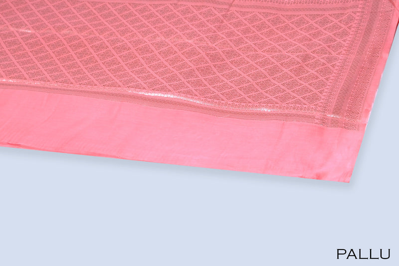 Light pink color chanderi silk saree.