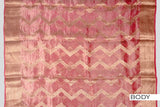 Pink color organza saree.