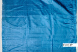 Peacock blue color pure Tusser silk saree.