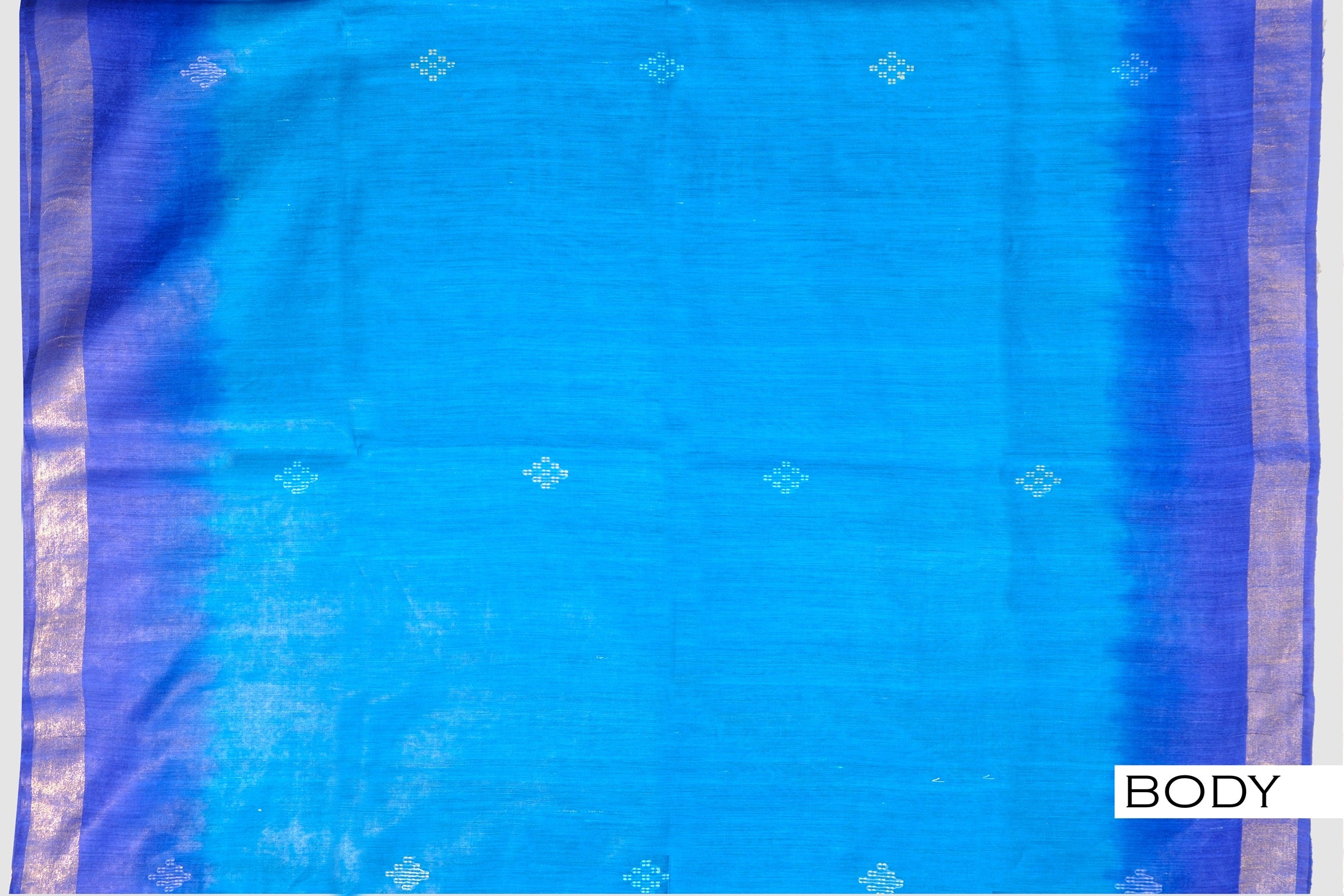 Blue color Tusser silk saree.