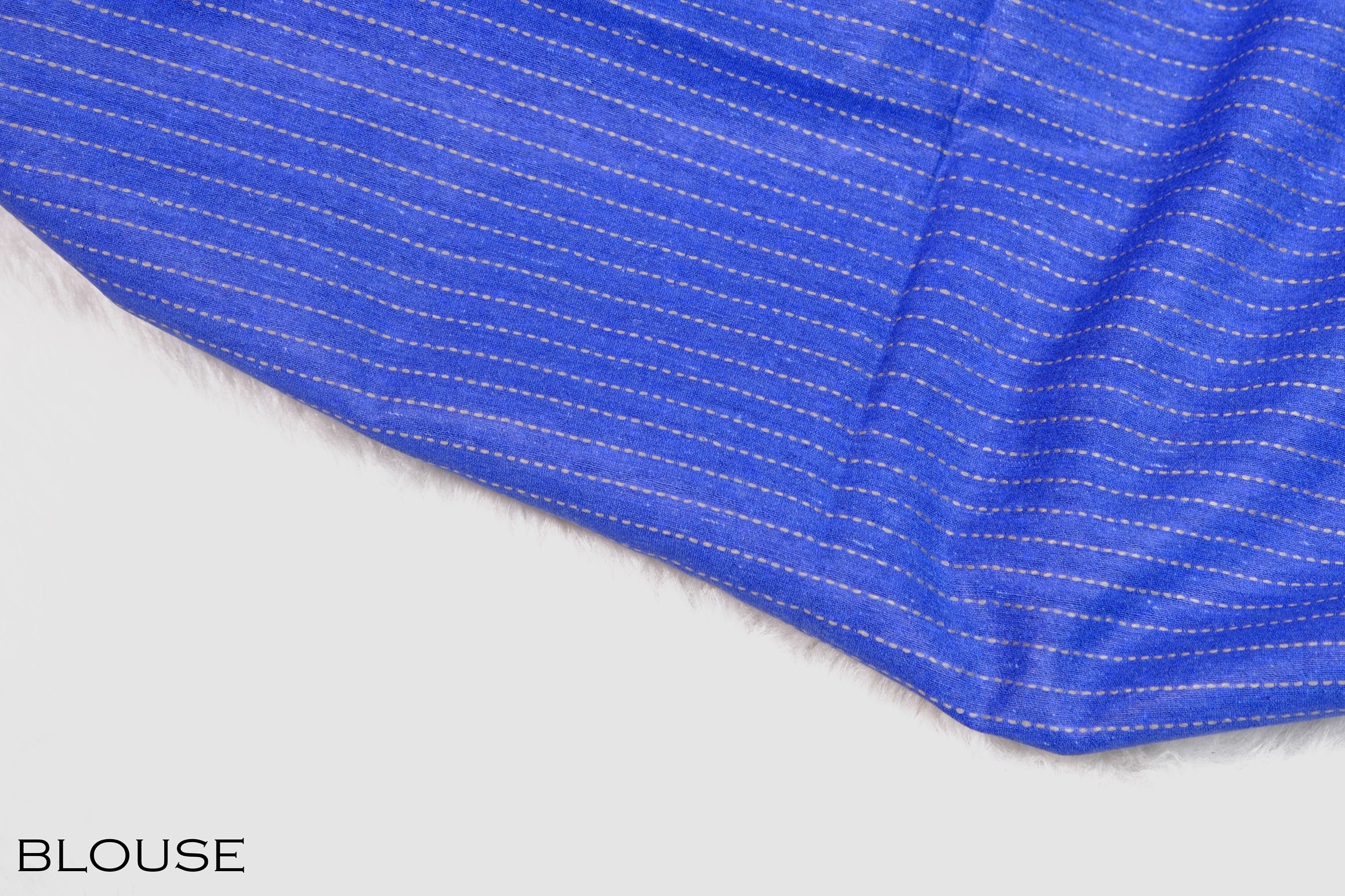 Blue color Tusser silk saree.