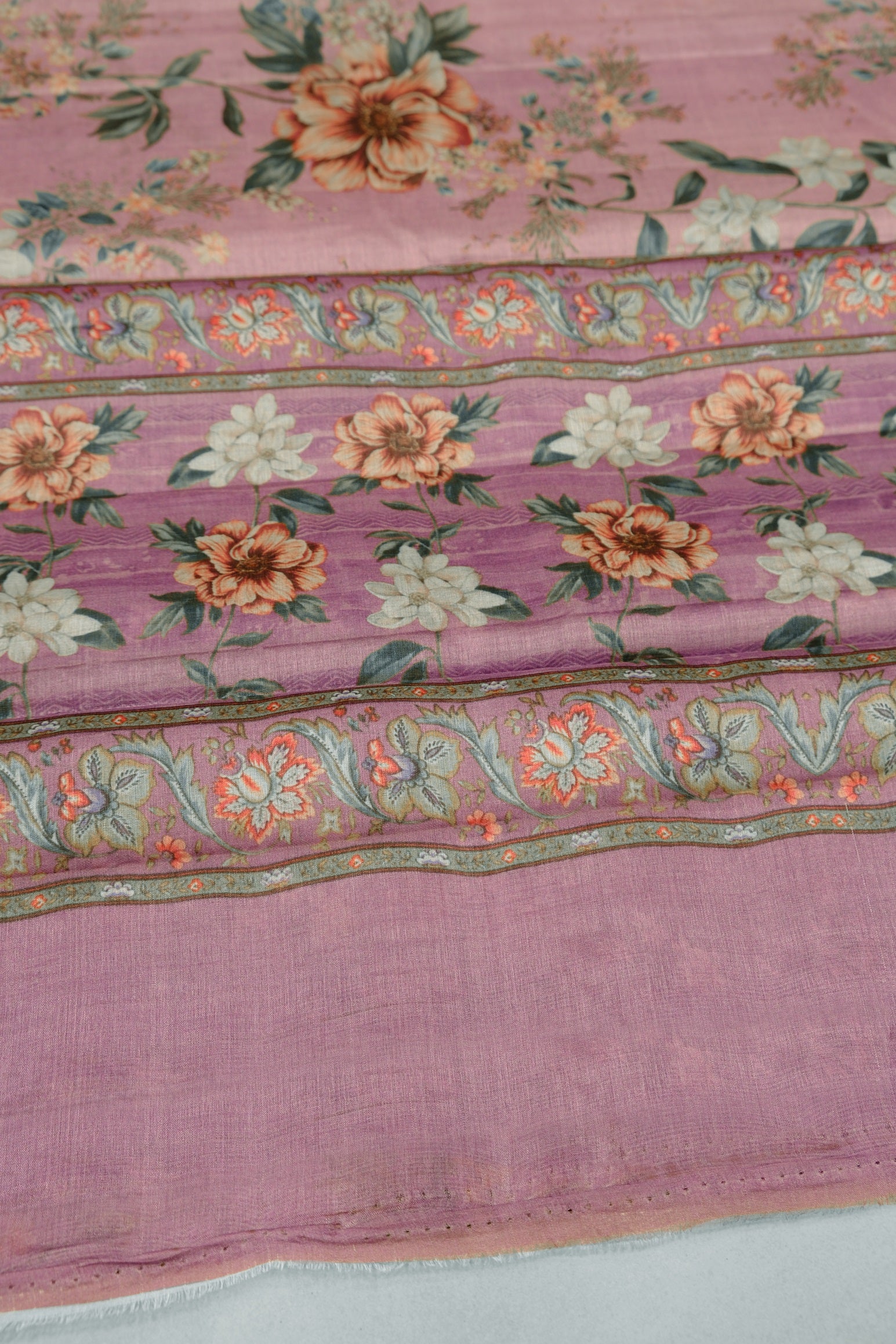 Lavender Color Tussar Silk Saree