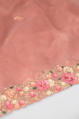 Onion Pink Organza Saree