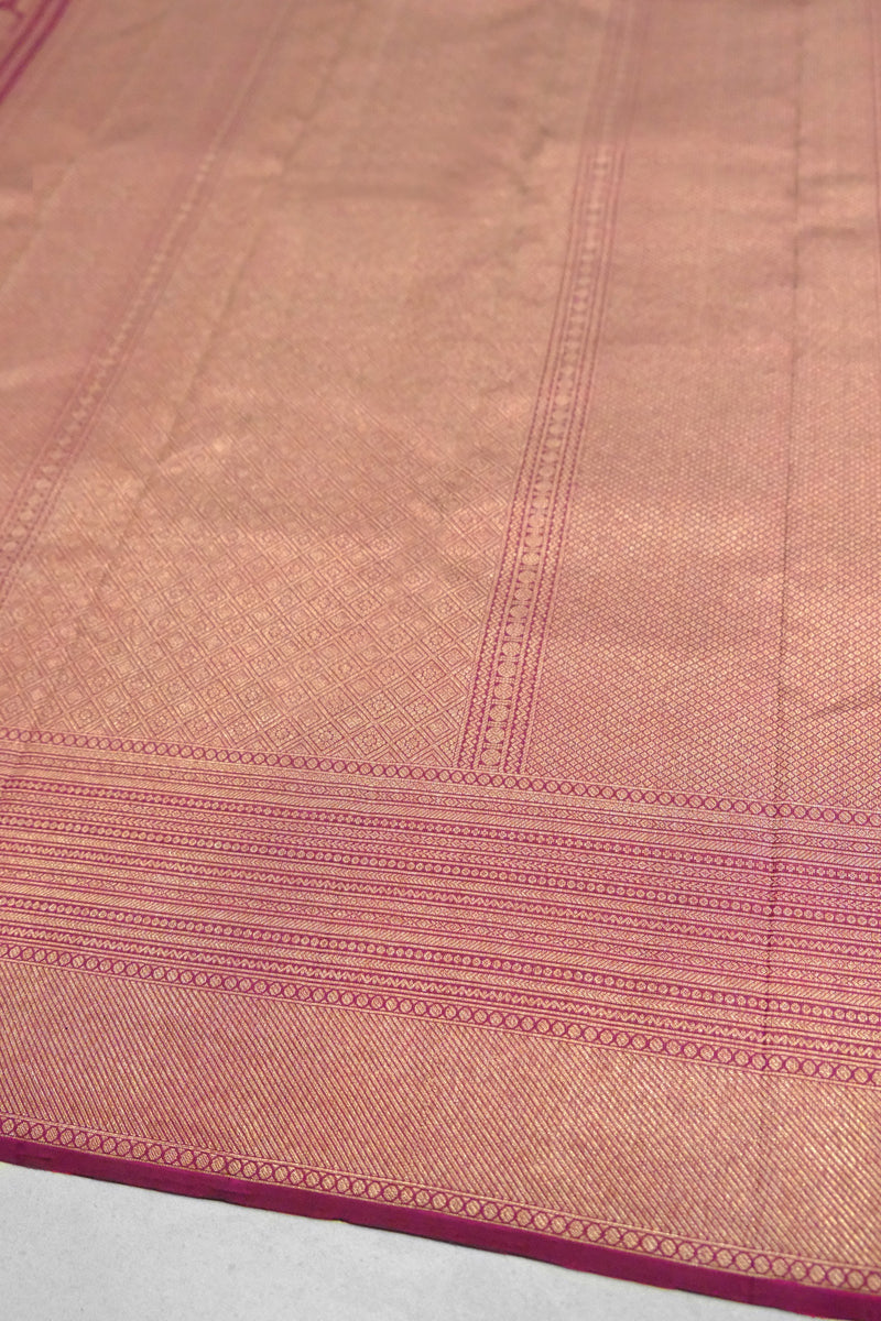 Plum Purple Color Kanchipuram Brocade Saree