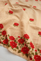 Ivory Color Tussar Silk Saree