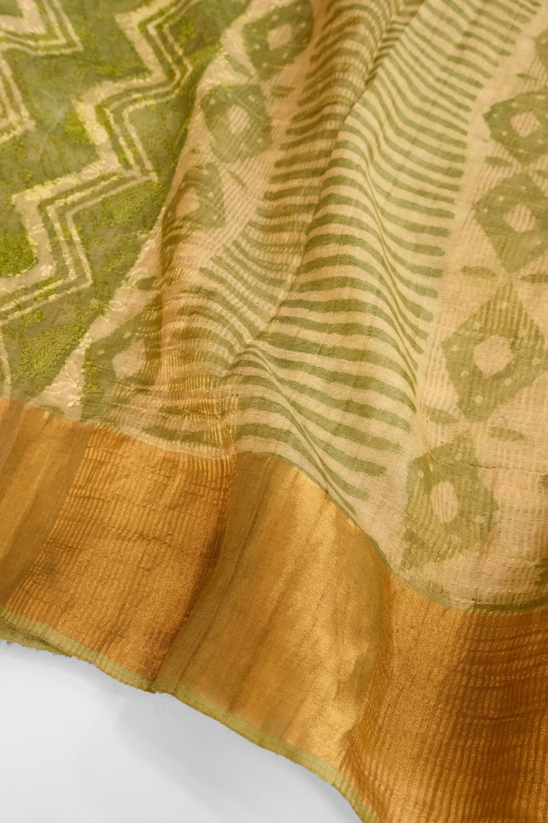 Green Color Jute Silk Saree