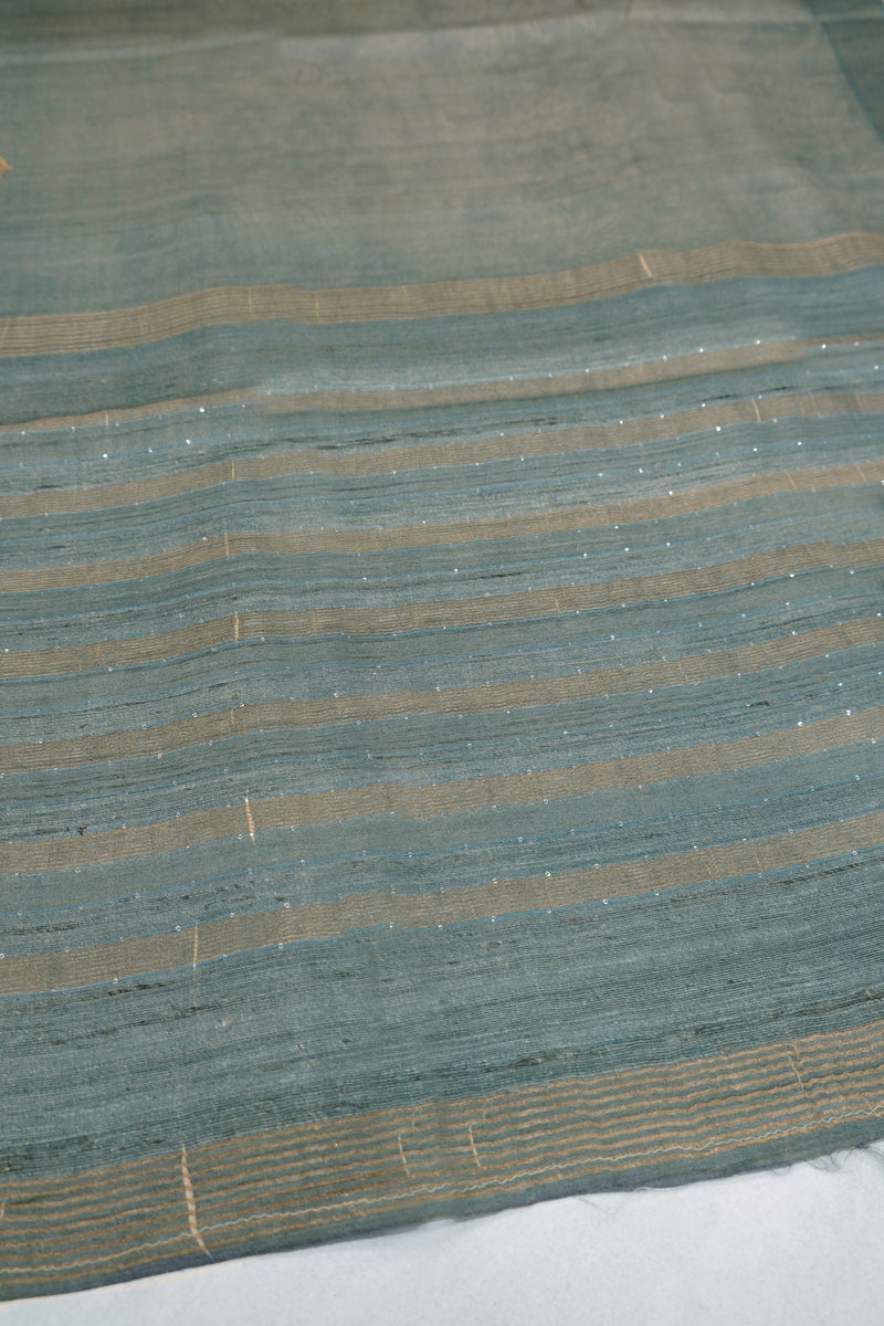 Light Blue Color Tussar Silk Saree