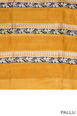 Crimson Red color pure Tusser silk saree.