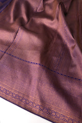 Violet Color Kanchipuram Brocade Saree