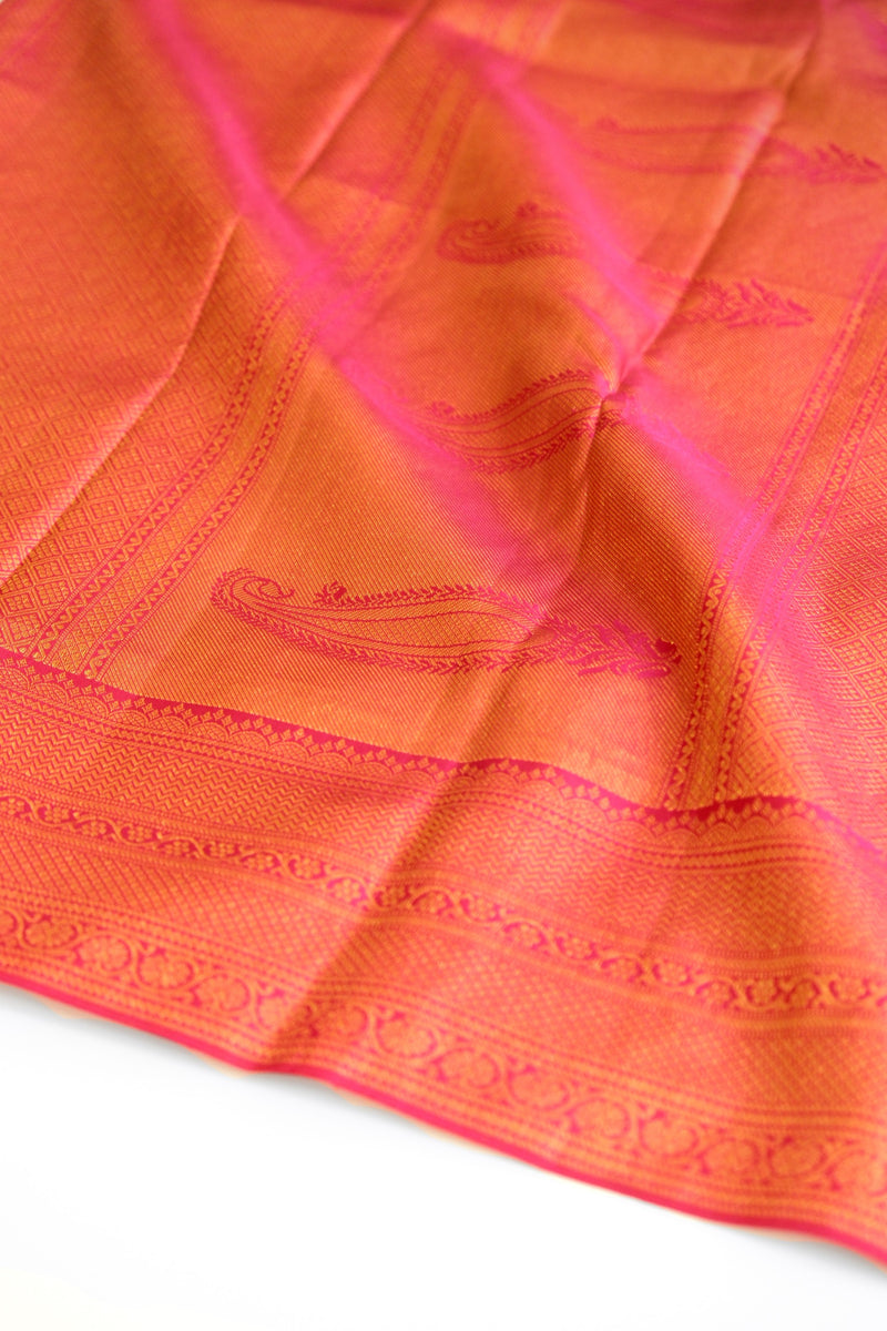 Rani Pink Color Kanchipuram Brocade Saree