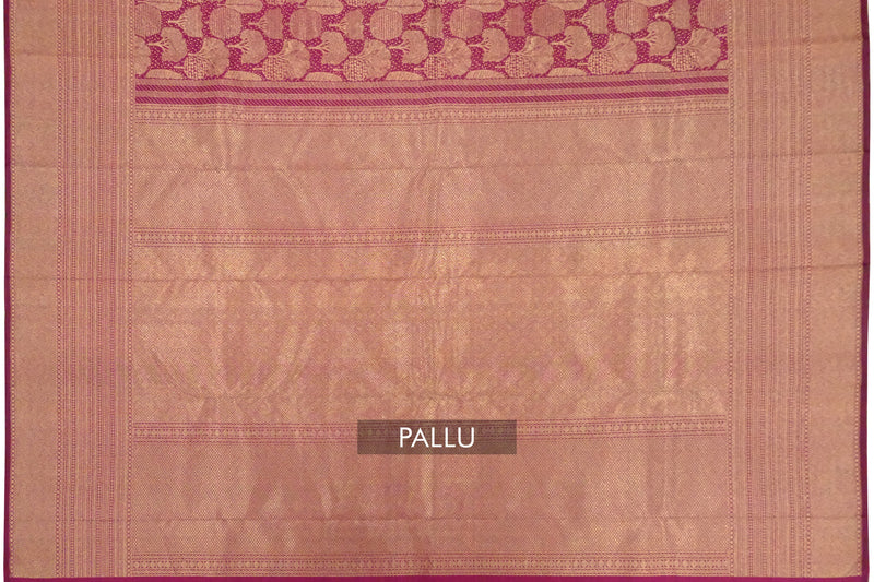 Plum Purple Color Kanchipuram Brocade Saree