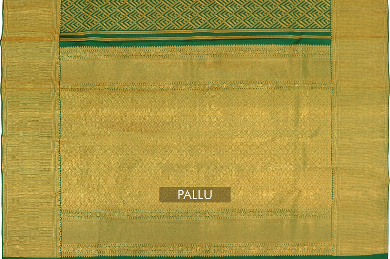 Dark Green Color Kanchipuram Brocade Saree