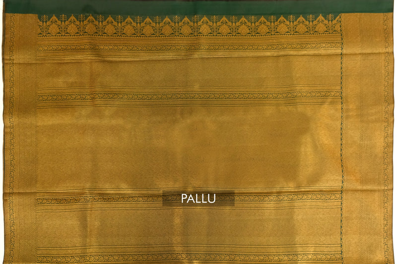 Dark Green Color Kanchipuram Brocade Saree