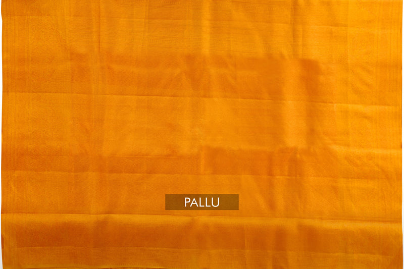 Mango Yellow Kanchipuram Brocade Saree