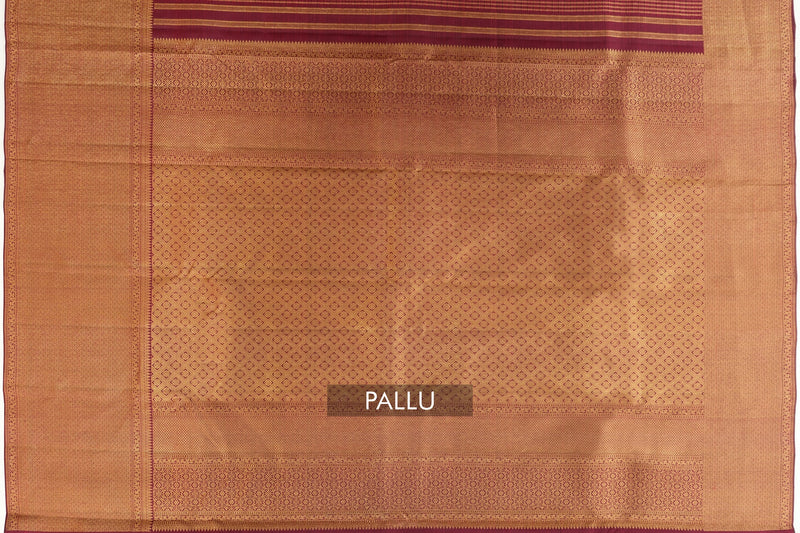 Wine Color Kanchipuram Silk Saree