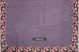 Plain Lavender Organza Saree