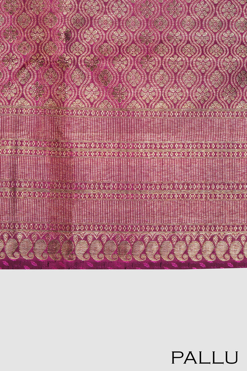 Magenta color Kanchipuram silk saree .