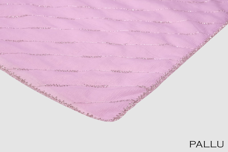 Lavender color crushed Organza saree.