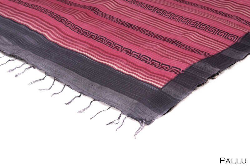 Black color jute silk saree