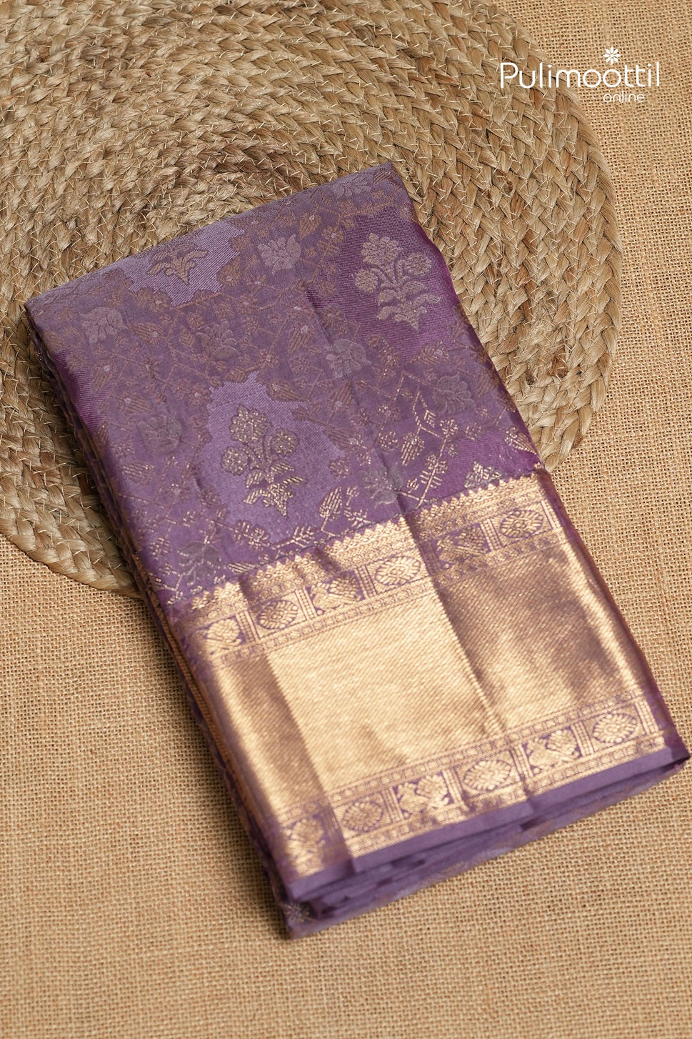 Dark Lavender Kanchipuram Brocade Wedding Saree