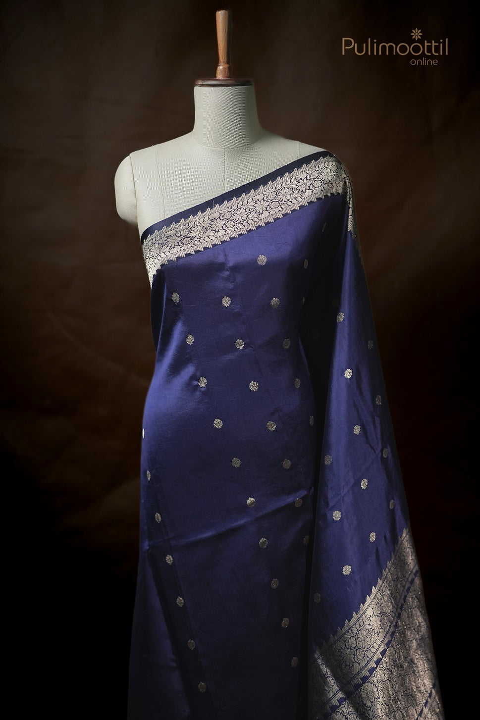 Dark Blue Colour Puna Silk Saree