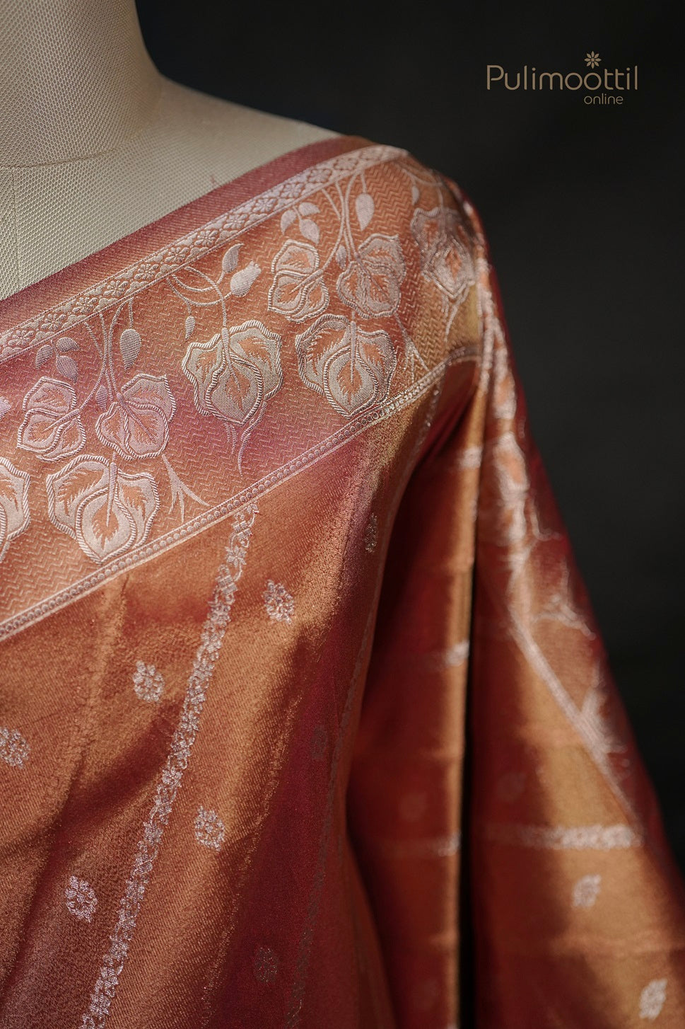 Red and Golden Tissue Banarasi Saree