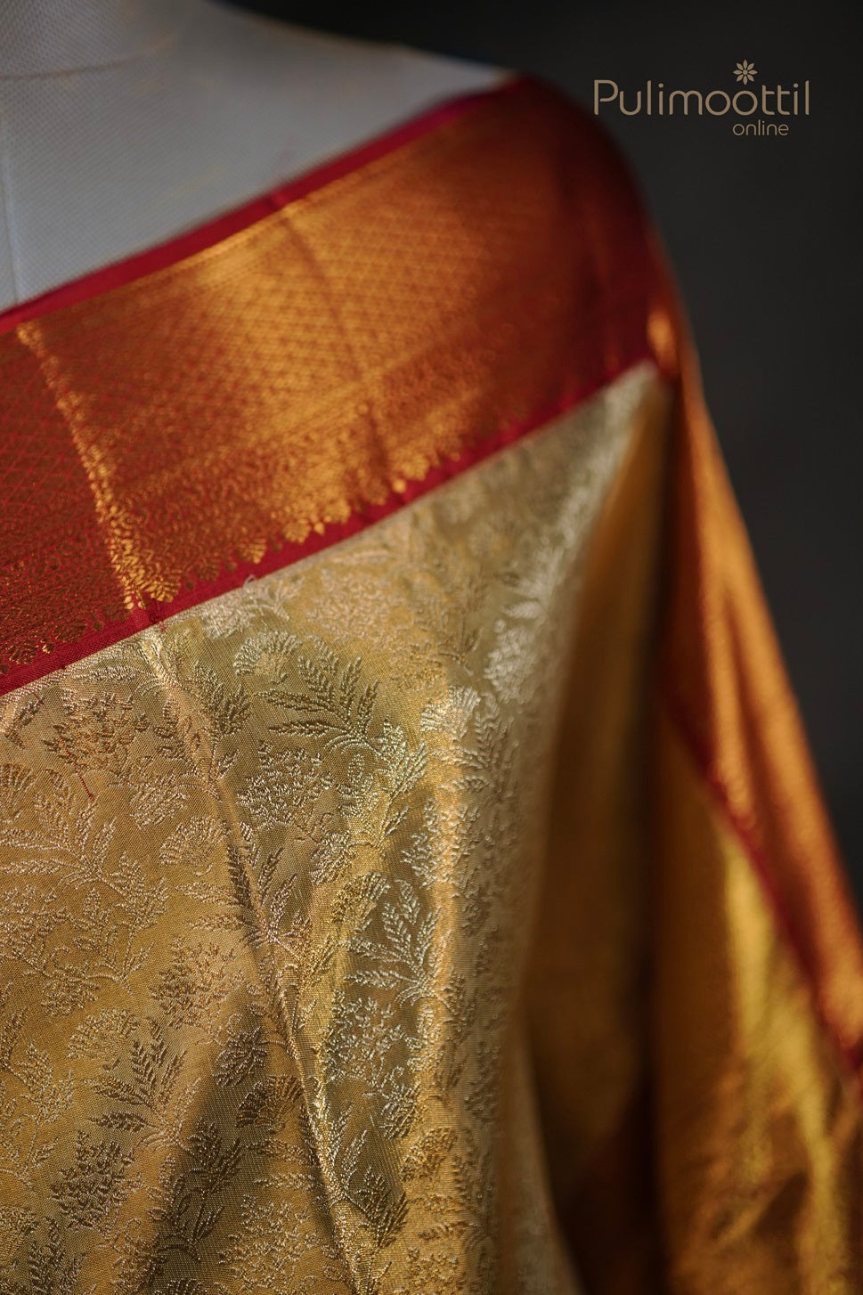 Tea Green Colour Kanchipuram Brocade Wedding Saree