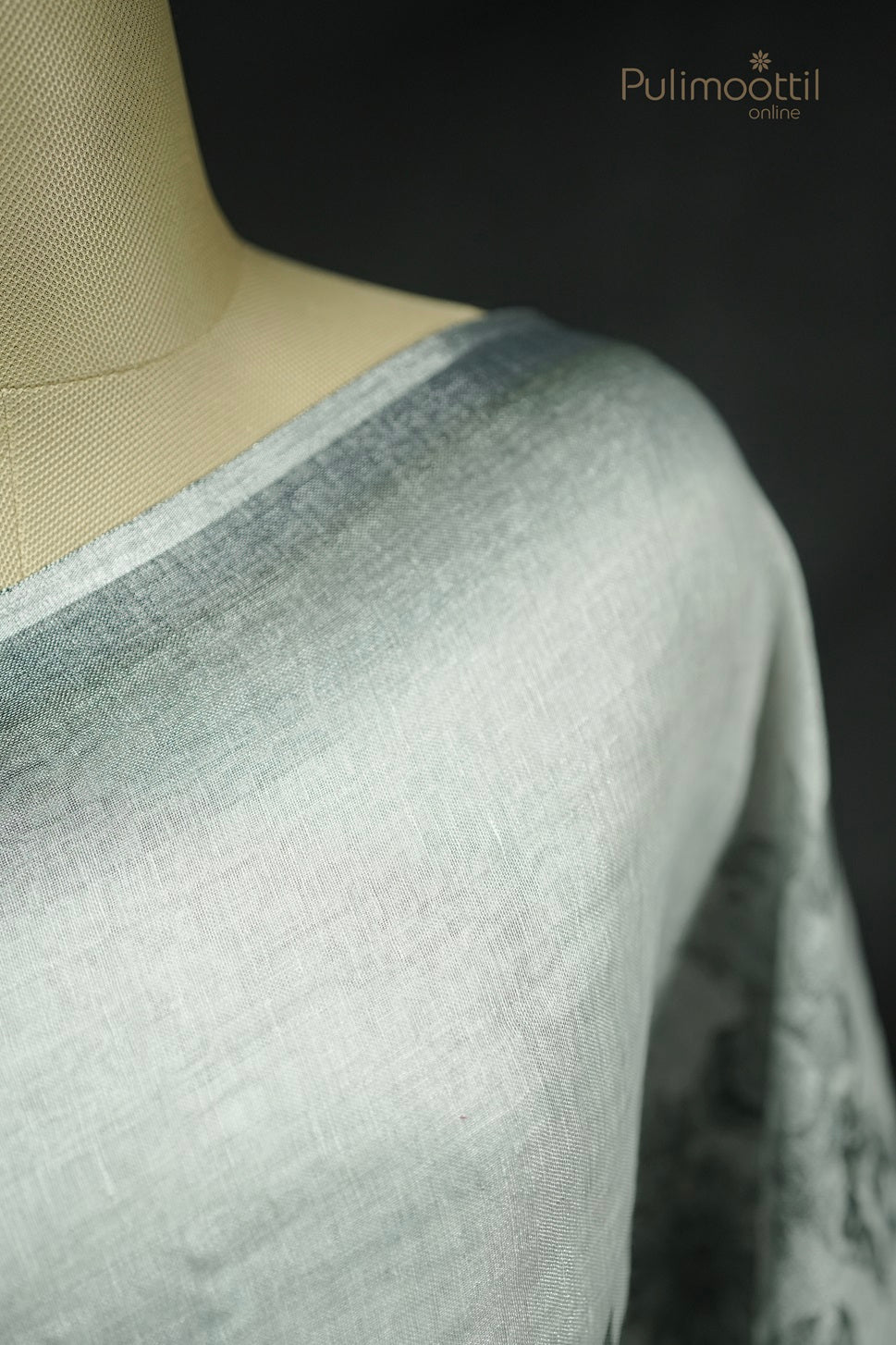 White Colour Silver Tissue Lining Silk Saree