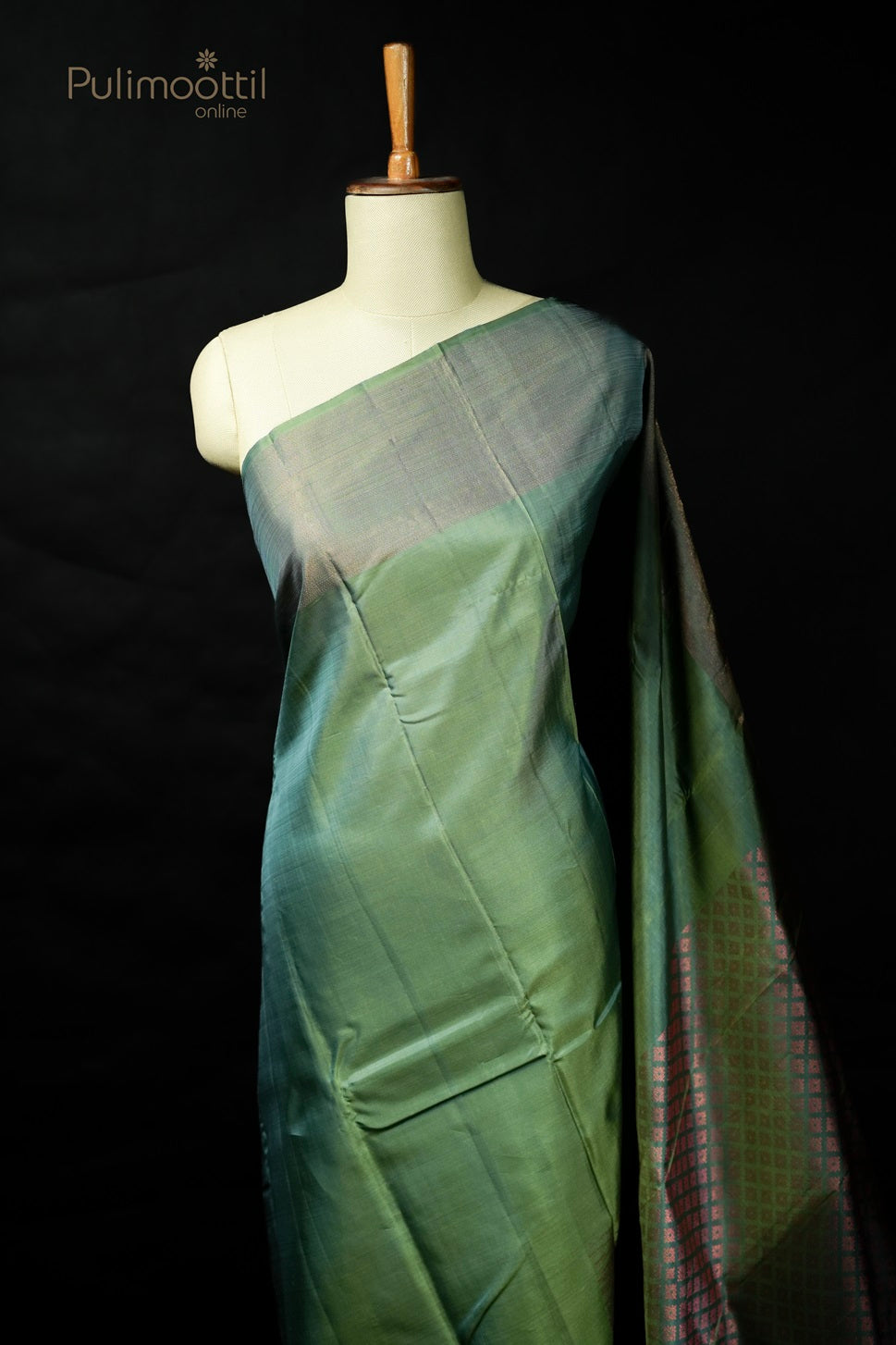 Olive Green Colour Kanchipuram Soft Silk Saree