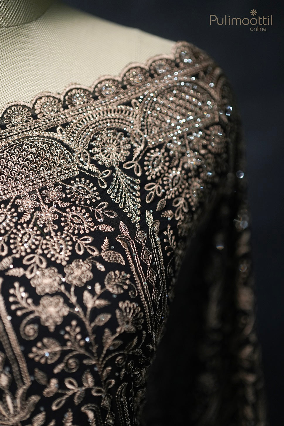 Black colour georgette fancy saree